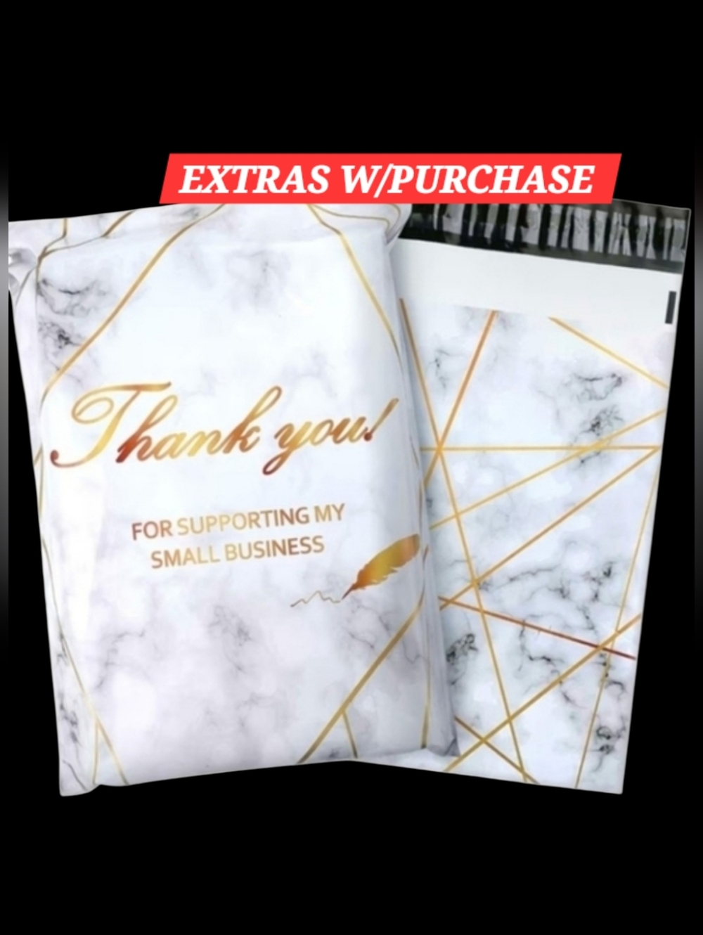 15ct. 14.5x19 Polymailers Bonus Random Thank You Card And Thank You Stickers